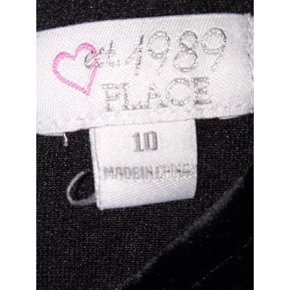 The Children’s Place Girls Sz 10 Holiday/Party Dress – Black Velvet & Red Floral
